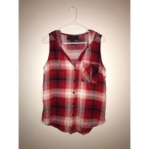 Flannel tank with hood